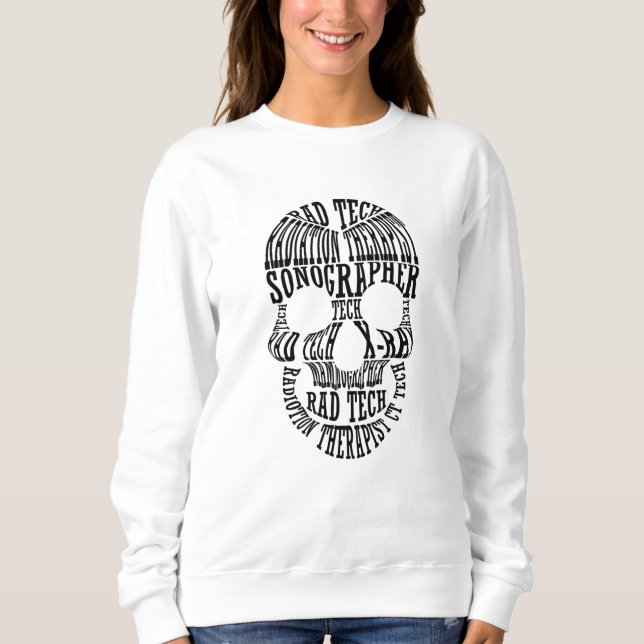 Camiseta Tecnologia Rad Tech Skull Xray Radiology Tech (Frente)