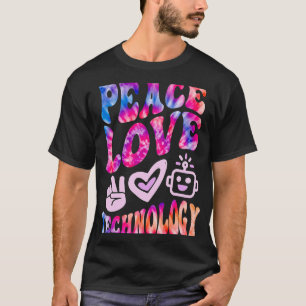 Camiseta Tecnologia Retroativa PEACE LOVE Ensino de Computa
