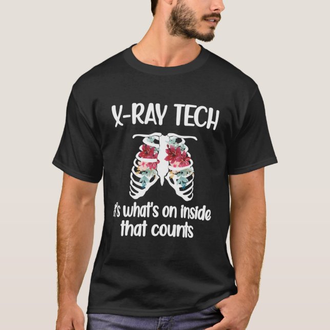 Camiseta Tecnologia Rt Rad Tech Flowers X-Ray Tech (Frente)