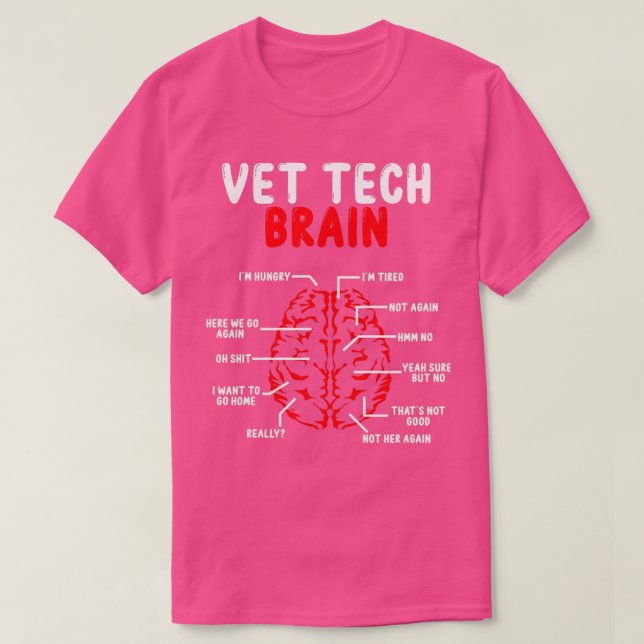 Camiseta Tecnologia Veterinária do Cérebro Técnico Vet para (Frente do Design)