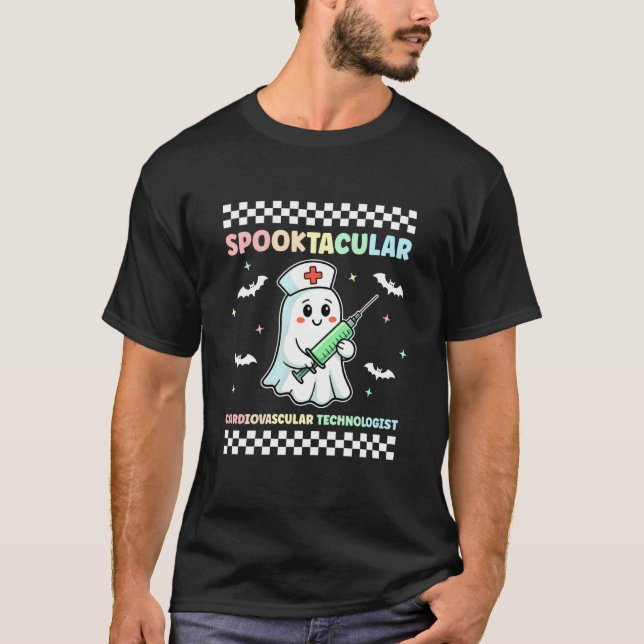 Camiseta Tecnologista Cardiovascular Espetacular de Hallowe (Frente)