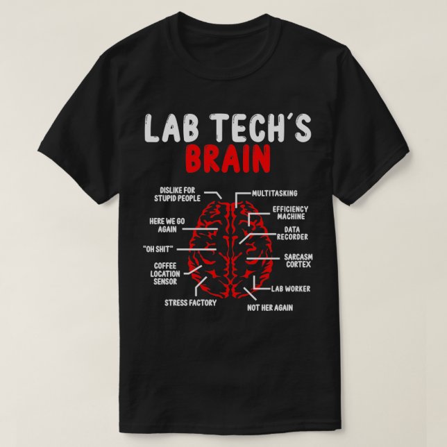 Camiseta Tecnólogo Engraçado Labratory Tech Brain (Frente do Design)
