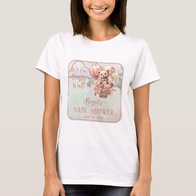 Camiseta Teddy Bear Balloons Girl Bearly Chá de fraldas de  (Frente)