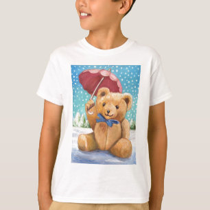 Camiseta Teddy Bear com Parasol no Natal