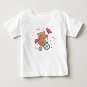 Camiseta Teddy Bear em Bike: Amo-te!