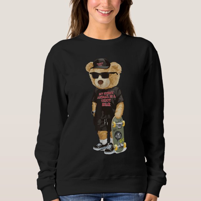 Camiseta Teddy Bear Skating Lover Tshirt - Cool Skateboardi (Frente)