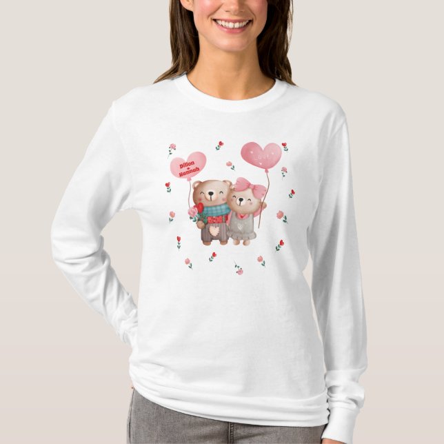 Camiseta Teddy Bears in Love Namorados (Frente)
