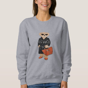Camiseta Teddy Estiloso em Moda de Urso Chic com Trench Coa