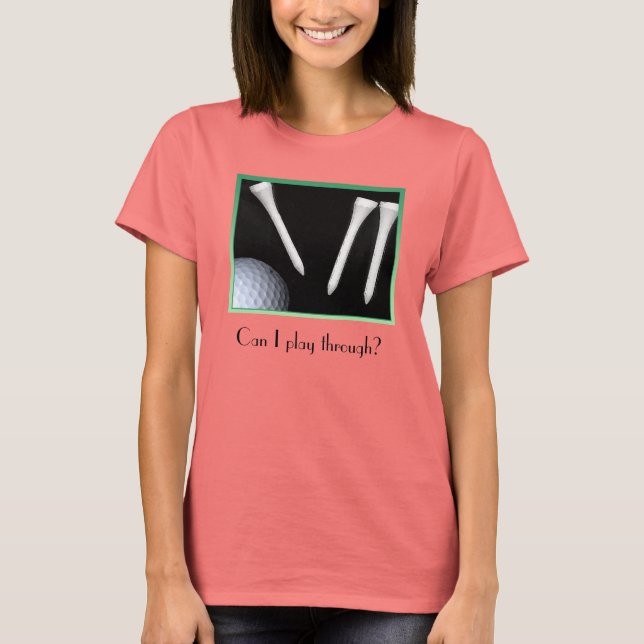 Camiseta Tee amante de golfe feminino (Frente)