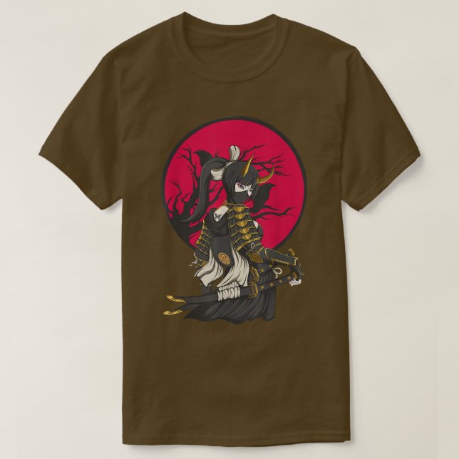 Camiseta Tee Anime Girl Samurai - Ninja Mart (Frente do Design)
