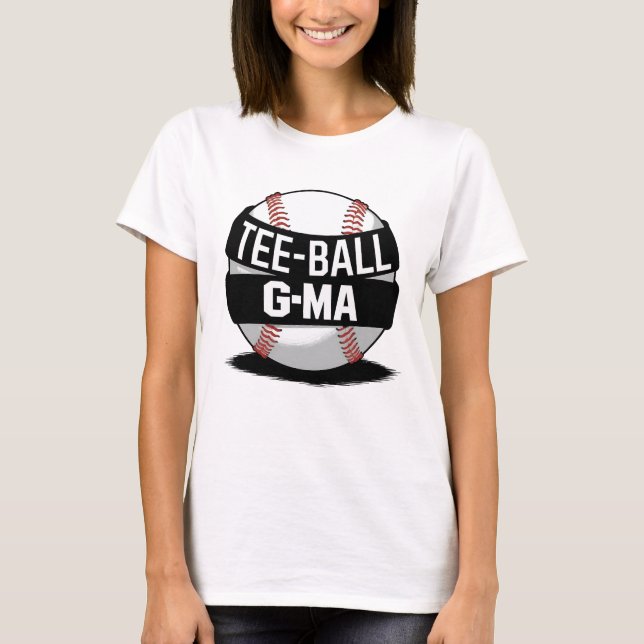 Camiseta Tee-Ball G-Mãe Engraçado Vovó Teeball (Frente)