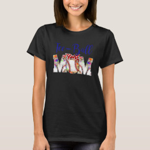 Camiseta Tee Ball Mãe Jogo Mãe Mãe Vida Leopardo Tie Dye Mo