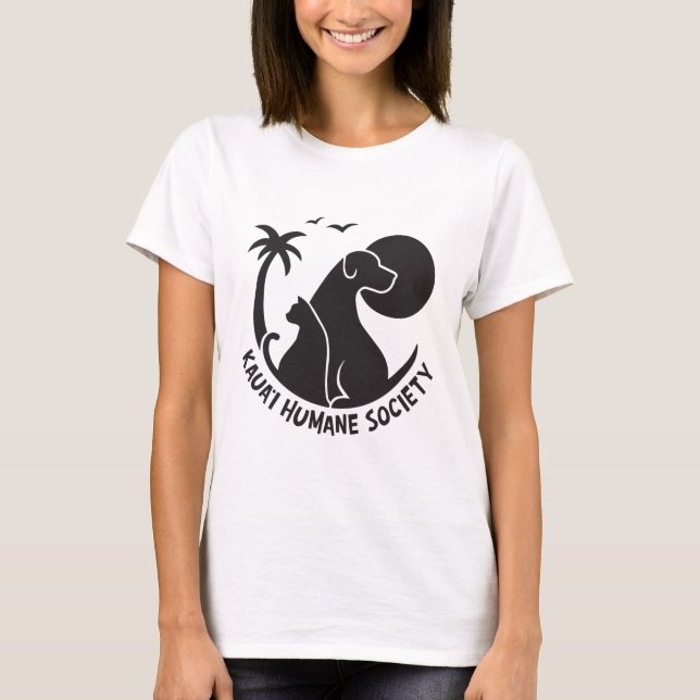 Camiseta Tee básico feminino com logotipo preto KHS (Frente)