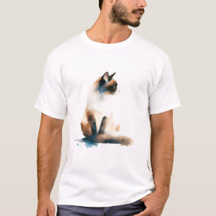 Camiseta Tee Cat da Serenidade Watercolor - Paz em Cada Pur