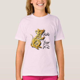 Camiseta Tee, Crianças De Rato De Ano Novo Chinês Cortado E