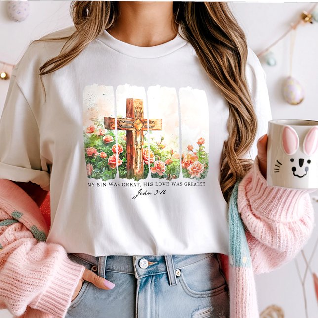 Camiseta Tee da Páscoa da Cruz Russa; John 3:16 Christian F (Criador carregado)