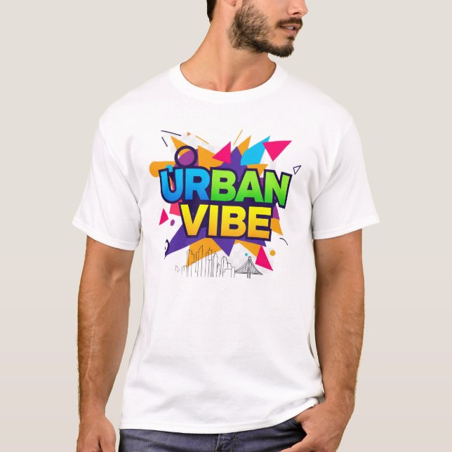 Camiseta Tee da Tipografia Trendy Abstrato | Estilo Urbano (Frente)
