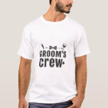 Camiseta Tee da Tripulação do Groom para Padrinhos de casam<br><div class="desc">Um esquadrão do noivo! A equipe da Tripulação deste Groom é divertida,  na moda e perfeita para comemorações pré-casamento,  fins de semana solteiro ou preparação do dia de casamento com a equipe.</div>