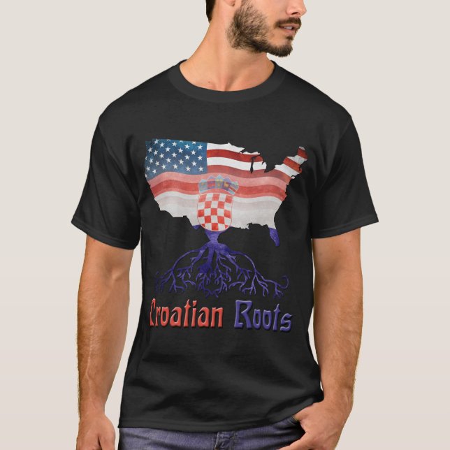 Camiseta Tee das Raízes Croatas Americanas (Frente)
