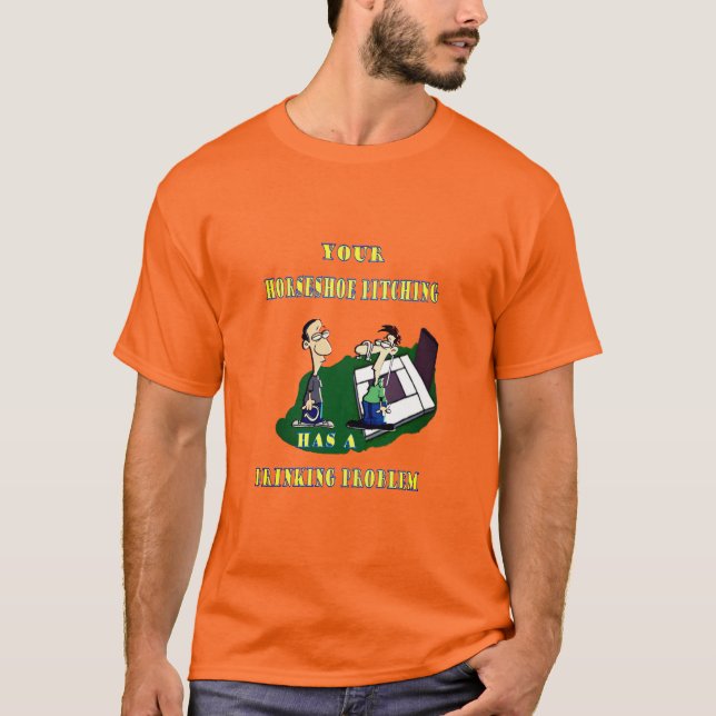 Camiseta Tee de arremesso de ferradura básico (Frente)