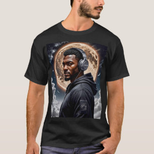 Camiseta Tee de Arte da Lua Futurística