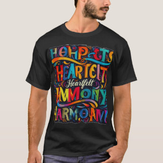 Camiseta Tee de Arte de Harmonia Cardíaca Vibrante
