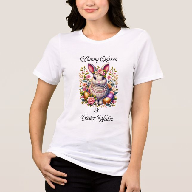 Camiseta Tee De Beijo De Coelho Da Páscoa - Primavera T-Shi (Frente)