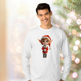 Camiseta Tee de Elf de Natal Perky Girl