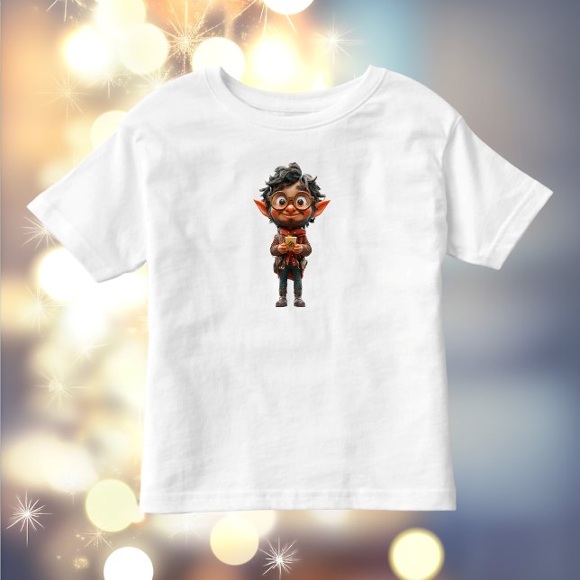 Camiseta Tee de Elf Toddler, inventor natalino (Criador carregado)