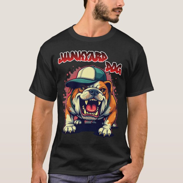 Camiseta Tee de Estradas Urbanas do Cão-de-Junho Bulldog (Frente)