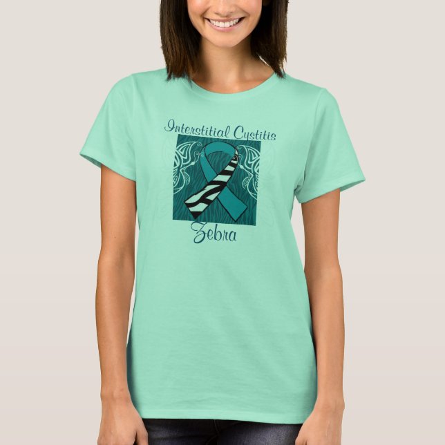 Camiseta Tee de fita "Cystitis Zebra Intersticial" - Teal (Frente)