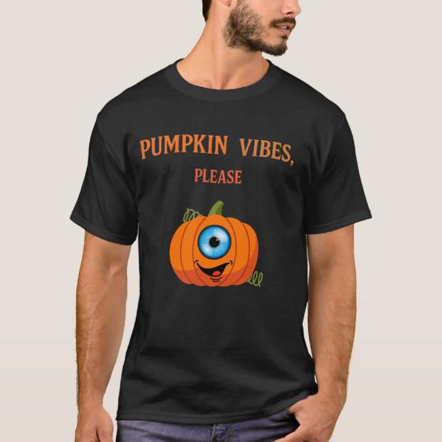 Camiseta Tee de Halloween De Pumpkin Com Um Olho Assustador (Frente)