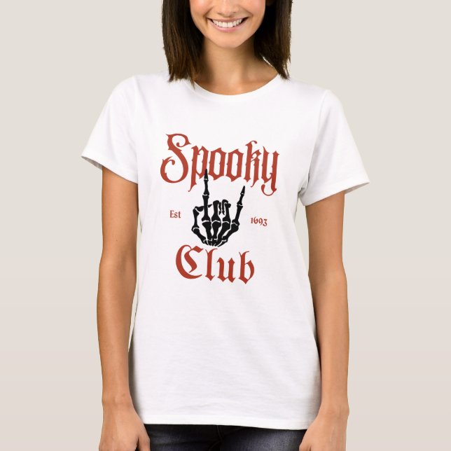 Camiseta Tee de Halloween do Clube Spooky (Frente)