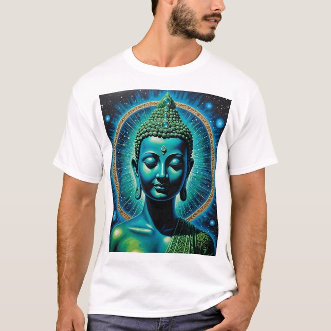 Camiseta Tee de Iluminismo do Buda Cósmico Sagrado (Frente)