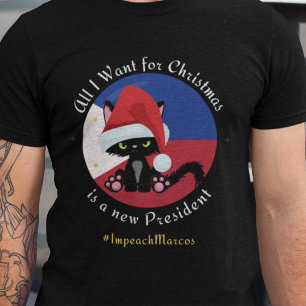 Camiseta Tee de Natal para impeachment de Marcos, protesto