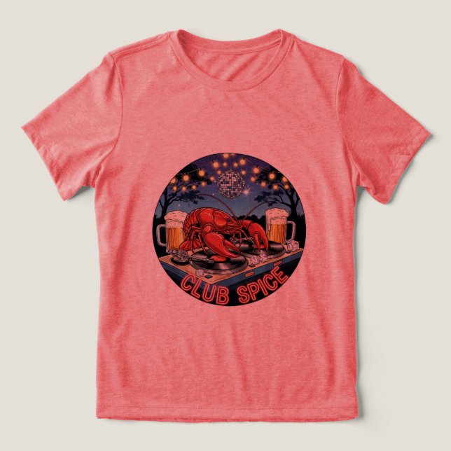 Camiseta Tee do Clube Spice Crawfish! 🎶 🍻 (Design frontal)