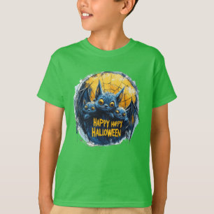 Camiseta "Tee do Dia das Bruxas de Morcegos Spooky para Cri