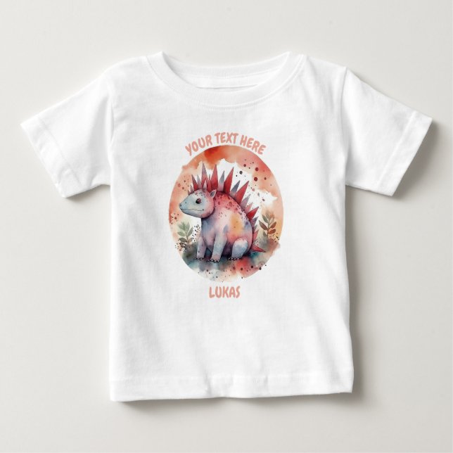 Camiseta Tee do Dinossauro Personalizado (Frente)