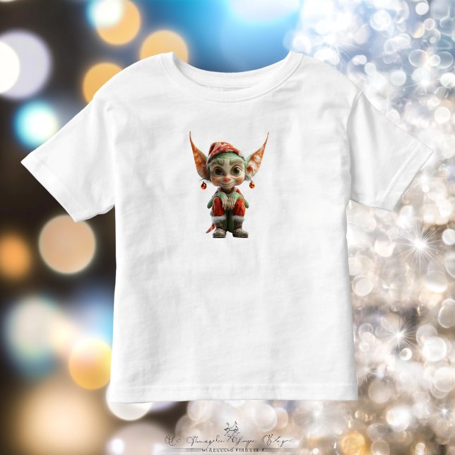 Camiseta Tee do Elf Toddler no Natal Goblin (Criador carregado)