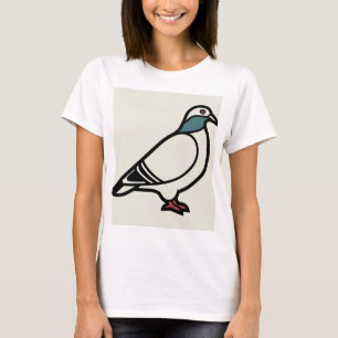 Camiseta Tee do Gráfico de Pombo Simplificado
