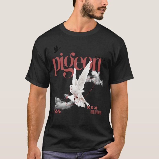 Camiseta Tee do Gráfico de Voo Pigeon (Frente)