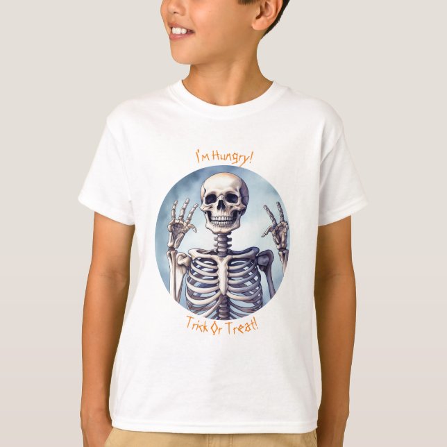 Camiseta Tee do Halloween de Munchin para Crianças! (Frente)