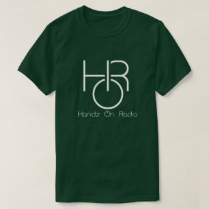 Camiseta Tee do logotipo branco do Handz On Radio Men com t