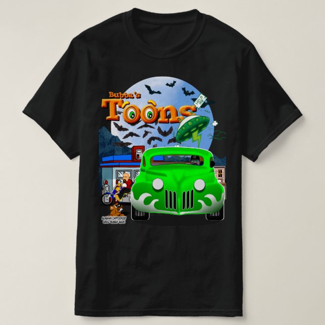 Camiseta Tee do Quente-Rod de Cartoon de Bubba (Frente do Design)