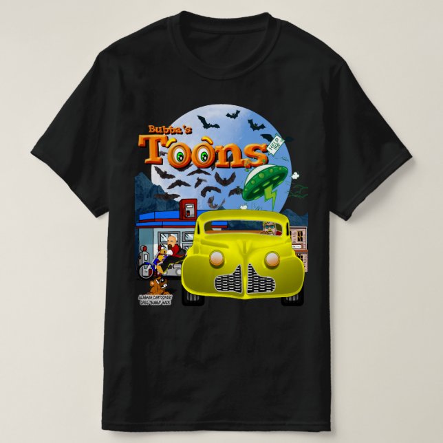 Camiseta Tee do Quente-Rod de Cartoon de Bubba (Frente do Design)