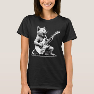 Camiseta Tee do Shredder de Violão de Gato Rockstar