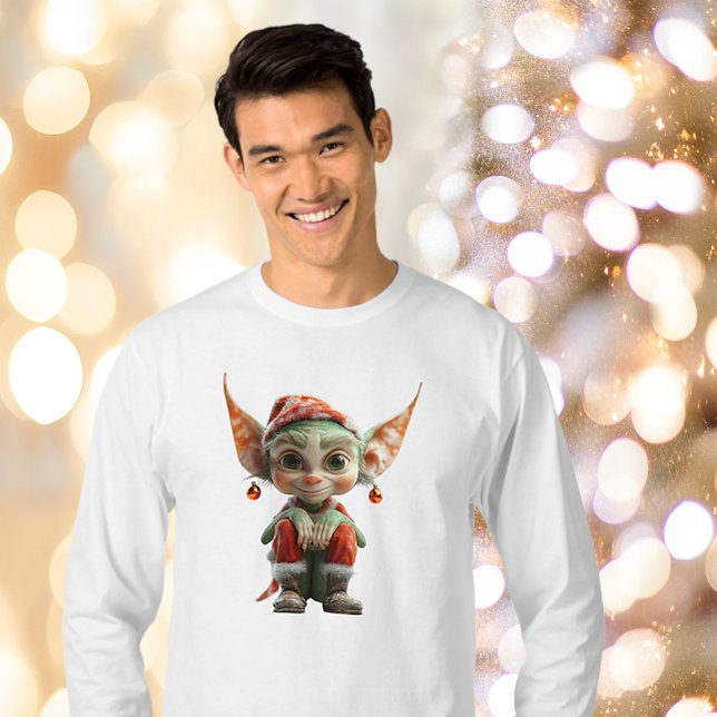 Camiseta Tee dos Homens do Elfo de Natal Goblin (Criador carregado)