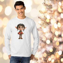 Camiseta Tee dos Homens do Elfo de Natal Surpreso