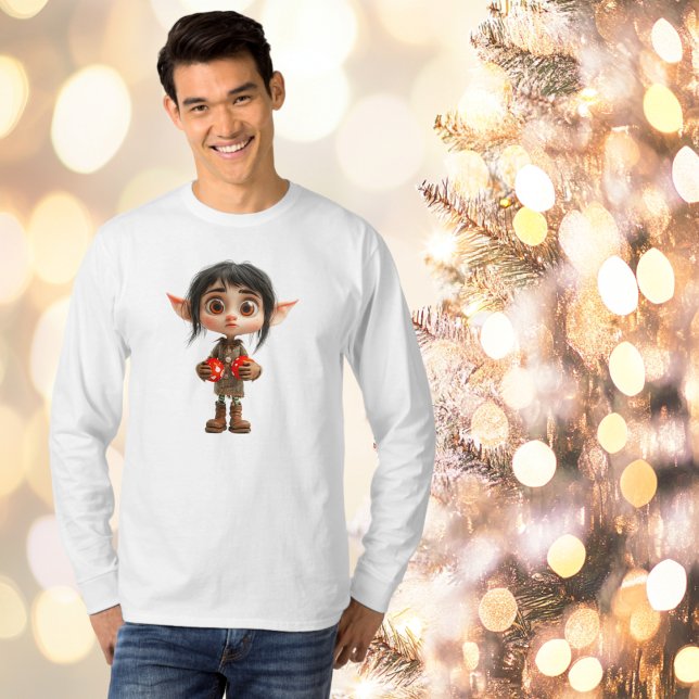 Camiseta Tee dos Homens do Elfo de Natal Surpreso (Criador carregado)