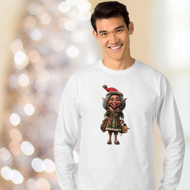 Camiseta Tee dos Homens do Fabuloso Elfo de Natal (Criador carregado)